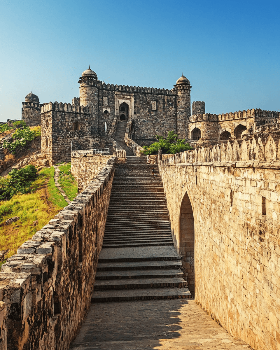 Tourfly’s Hyderabad Tour Package from Kerala -Golconda Fort, Hyderabad Hyderabad Tour Package from Kerala by Tourfly -Golconda Fort in daylight with clear blue sky